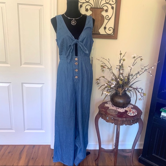 Haute Monde Pants - Haute Monde Women’s New Light Weight Wide Leg Sleeveless Jumper L